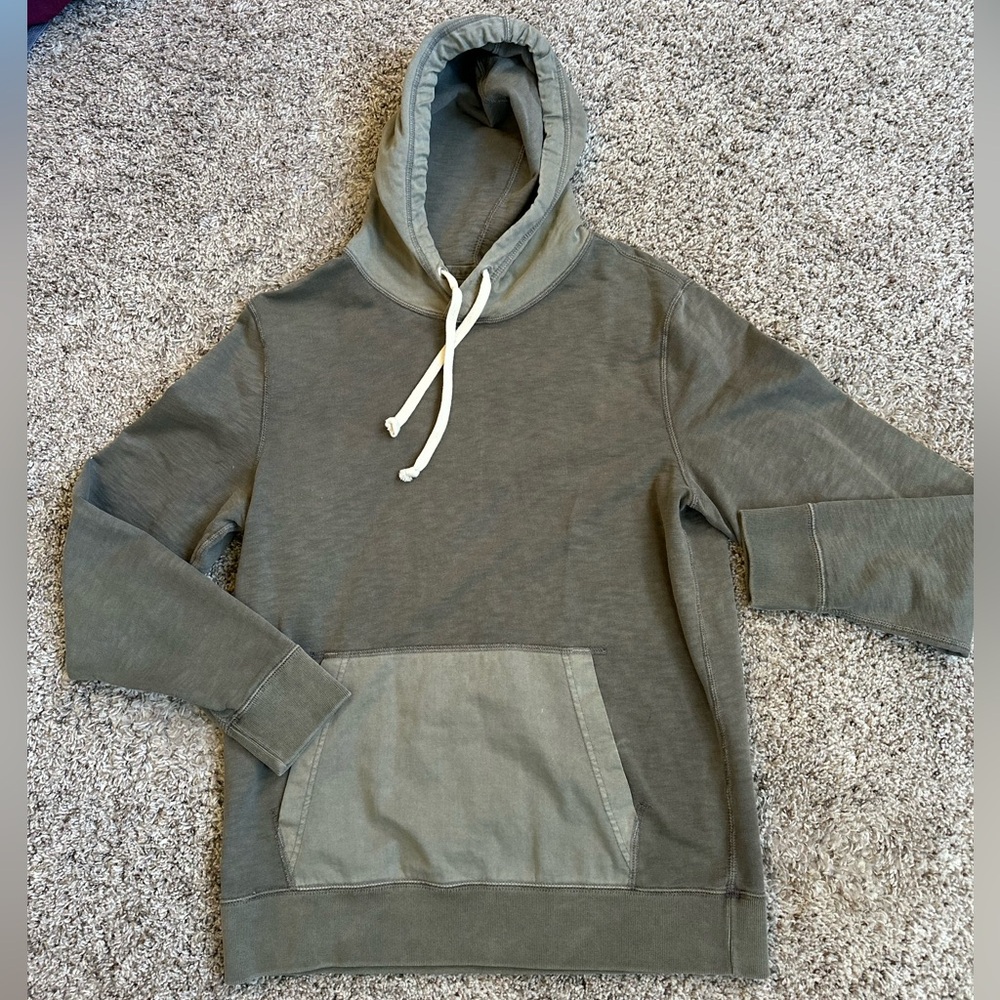 Abercrombie & Fitch olive green Mixed media Color Block Hoodie/Shirt Size small